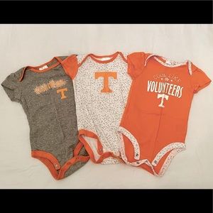 Tennessee Volunteers set of 3 baby girl’s onesies size 6-9m